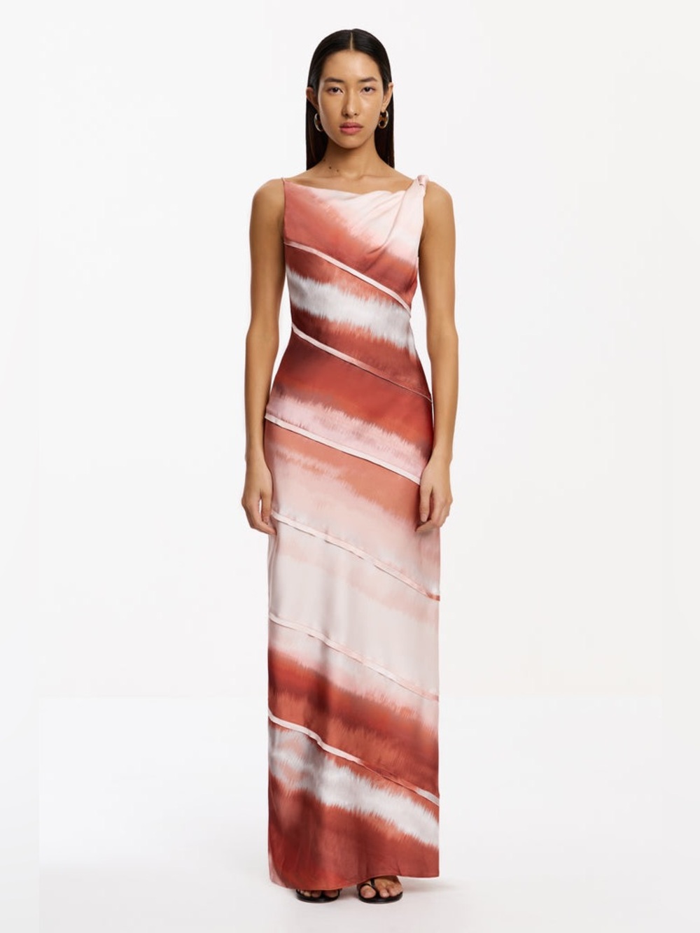 NWT Significant Other Kahlo Stripe Satin Gown Amber Wedding - Size US 10